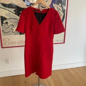 Judith and Charles red dress